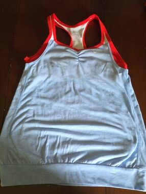 Nike Women's Sky Blue Tank with Bright Red Trim